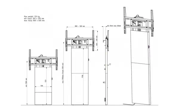 Support mural renforcé, élégant et motorisé pour écran interactif_2