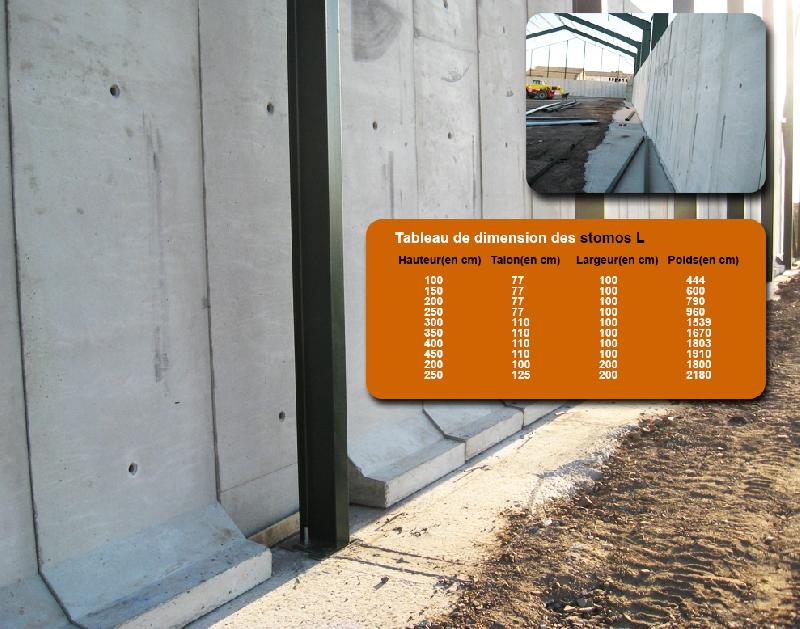 T-béton avec finition lisse brut de démoulage pour stockage sécurisé