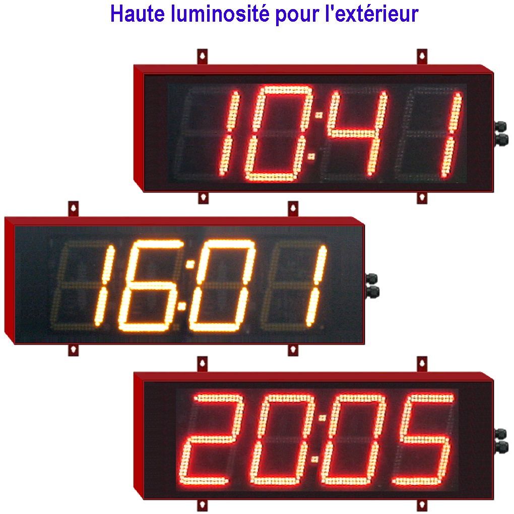 Chronomètre géant avec protection IP55 en boîtier polycarbonate noir