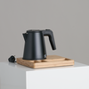 Plateau d'accueil WOODY 0.6L noir - Bambou durable avec bouilloire en acier inoxydable_2