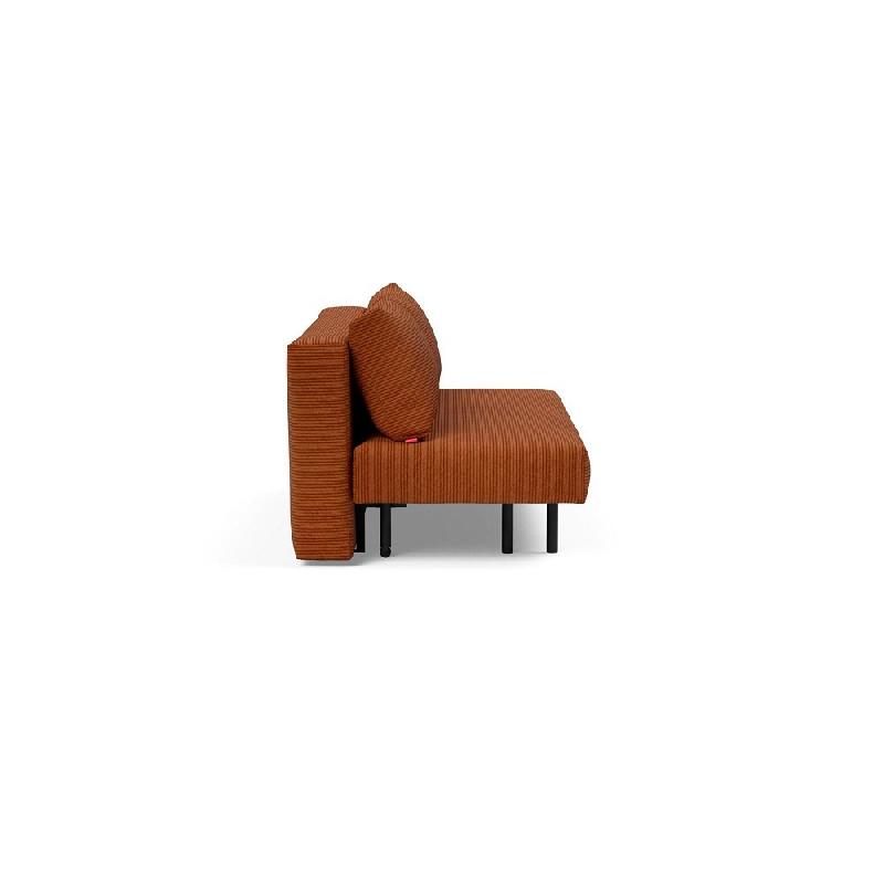 CANAPÉ DESIGN ACHILLAS MULTIFONCTION CONVERTIBLE LIT 155*200 CM PIEDS MÉTAL NOIR, TISSU CORDUROY BURNT ORANGE_2