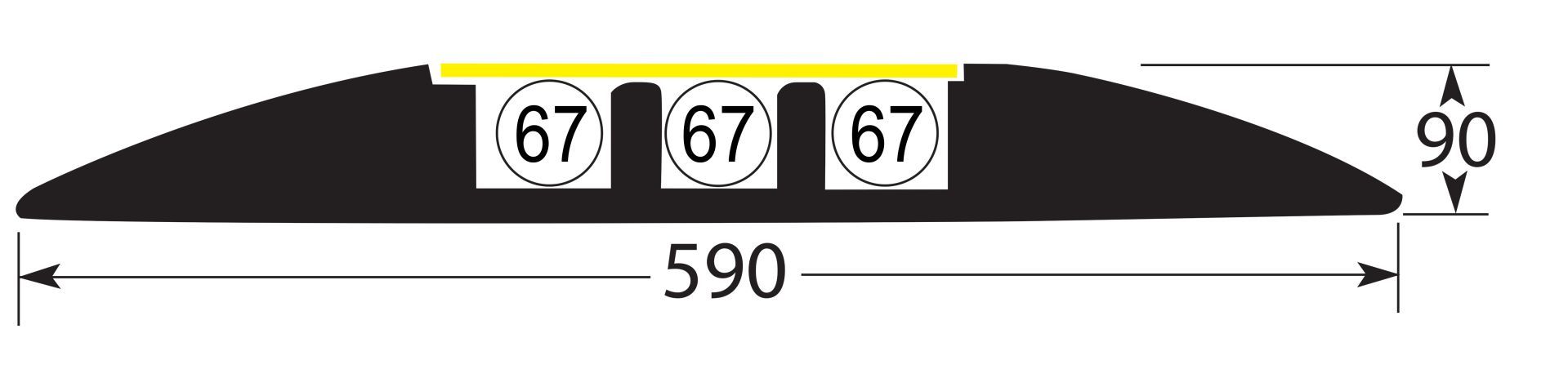 Protège câbles 3 canaux Ø 67 mm pour poids lourds jusqu'à 44 tonnes - COBRA 67-3_2
