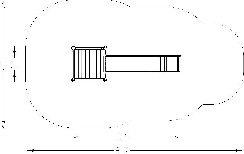 Toboggan 0.45/1.5m avec plate-forme - réf 8066793 - Hags - dimensions 2500x450x1500 mm_2