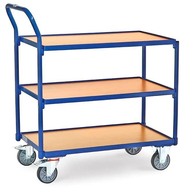 Chariot à plateaux multi-usages - 986 x 511 x H 1039mm - Plateaux mélaminé effet hêtre - Charge max. 80 kg - Fabriqué en Allemagne_2