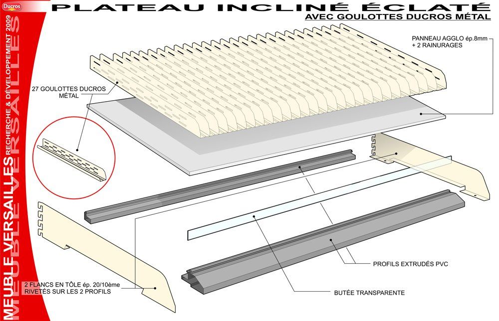 Goulotte pour produits - Meuble présentoir Seiller - En plastique et métal, stockage par gravitation_2