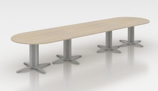 Table de réunion ovale évolutive Sigma - Mobel Linea - Blanc 9010, 500, Chêne grisé_2