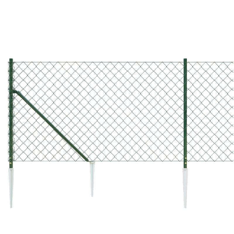 Vidaxl clôture à mailles losangées avec piquet d'ancrage vert 1x10 m 153921_2