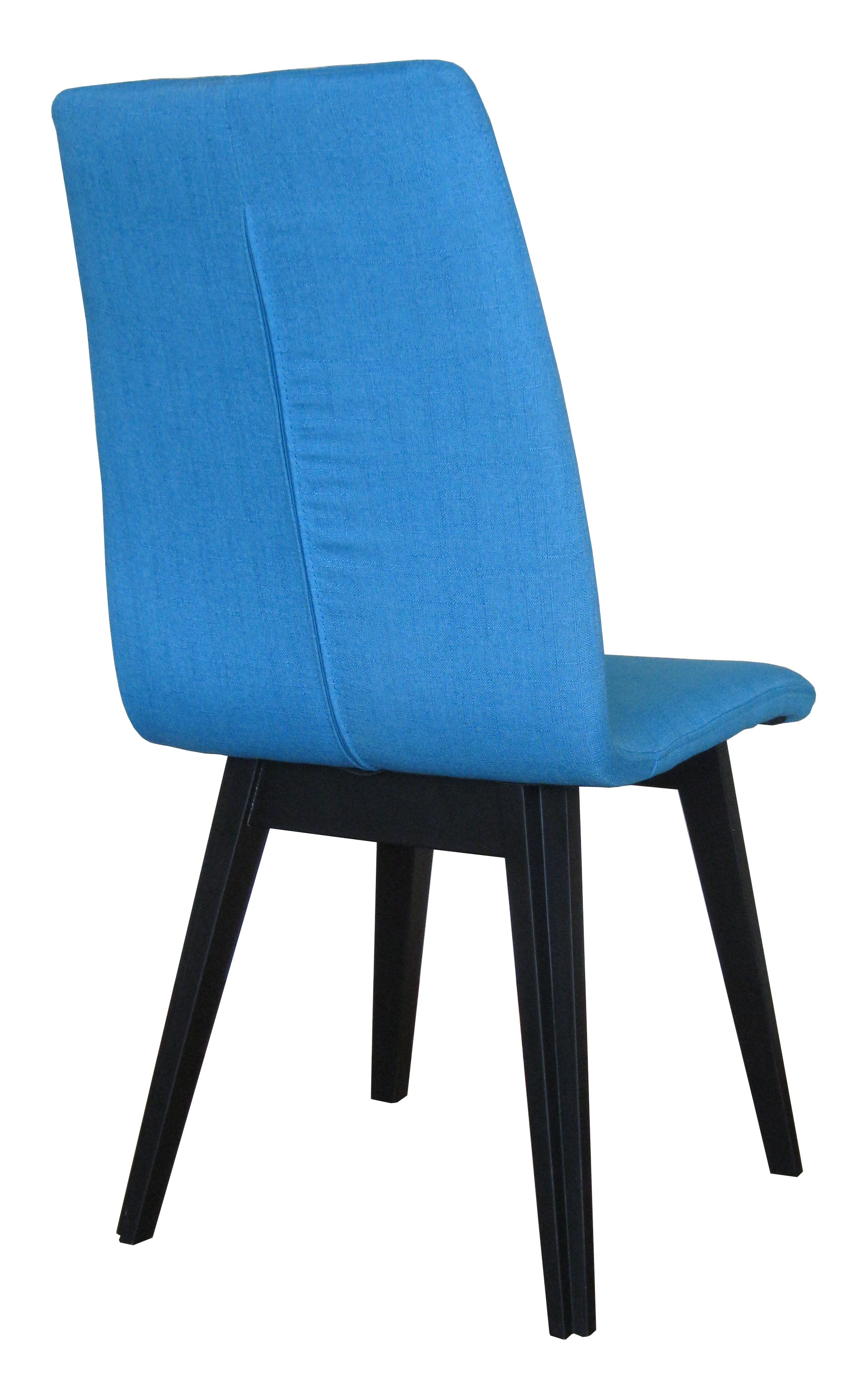 Lot de 2 chaises Maelys en hêtre massif - tissu bleu polyester - piètement laqué noir_2