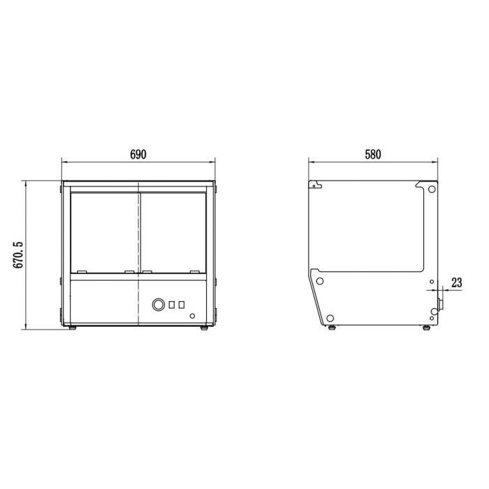 Vitrine chauffante vitrée 137L Combisteel_2