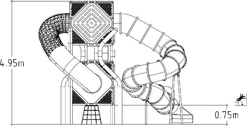 Structures multijeux de cordage Diamond réf-8071534 - Hags - pour enfants de 5 à 12 ans - dimensions 7700x5150x5000 mm_2