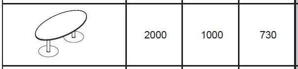 Table de réunion ovale Ogi - MDD. - Blanc 9010, 200, Chêne Canadien_2