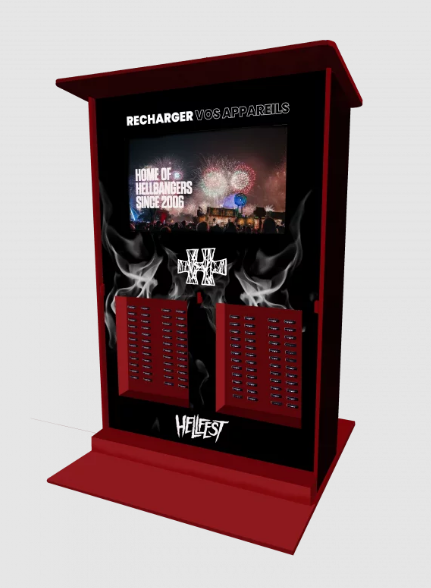 Station de batterie externe outdoor avec 48 batteries portatives en libre-service - Nomade 100_2