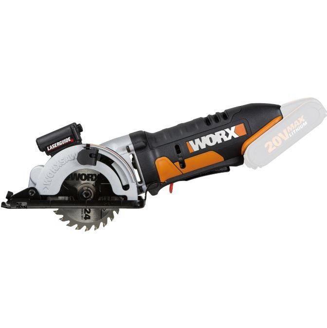 Wx523.9 - Scie circulaire compacte sans fil 20 V Worx - 2.0 kg - LaserGuide, coupe polyvalente, sans batterie ni chargeur_2