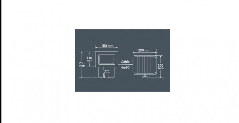 Projecteur led solaire - tibelec - puissance 7,5w - 345850_2