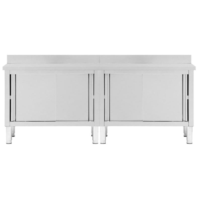 Vidaxl tables avec portes coulissantes 2 pcs 240x50x(95-97) cm inox 3055903_2