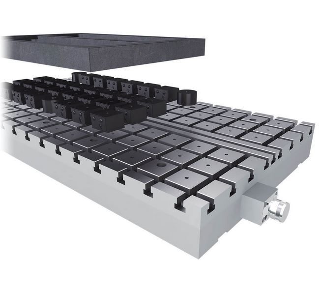 Support magnétique de bridage - MAGNASLOT avec rainure en T - Plaque électro-permanente pour matériaux magnétiques et non-magnétiques_2