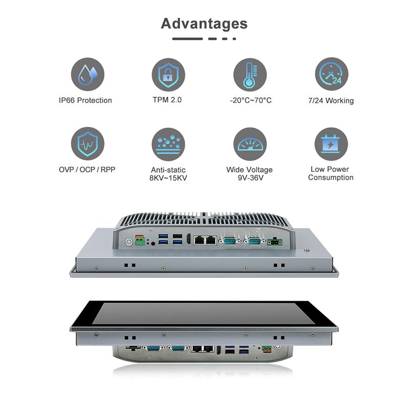 Panel PC industriel fanless 15 pouces XGA - écran tactile capacitif IP66 - EVI-15SAC_2