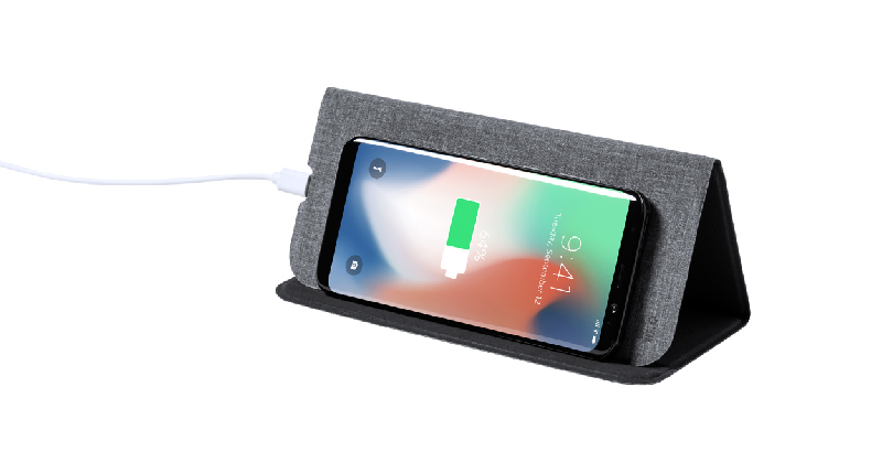 Tapis de souris induction - polyester RPET - chargeur sans fil intégré 10W - support téléphone portable_2