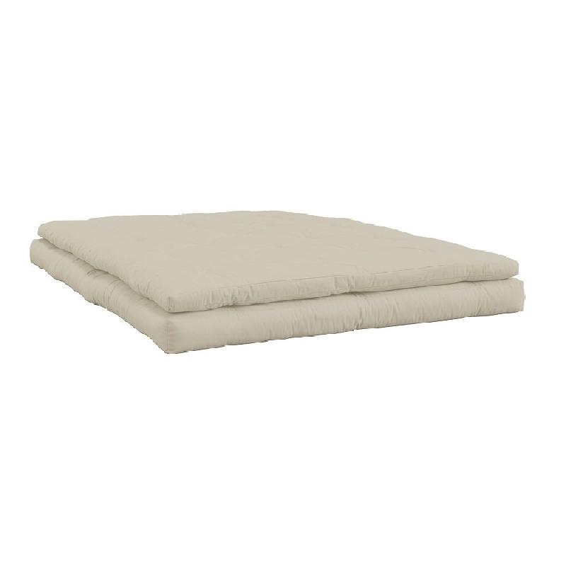 Canapé futon standard convertible Buckle-Up Sofa - couleur beige - matelas épais et confortable 140x200 cm_2
