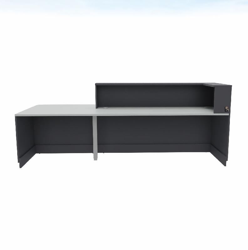 Bureau d'accueil mixte avec PMR Delta Plus - Mobel Linea - Droite, Anthracite_3