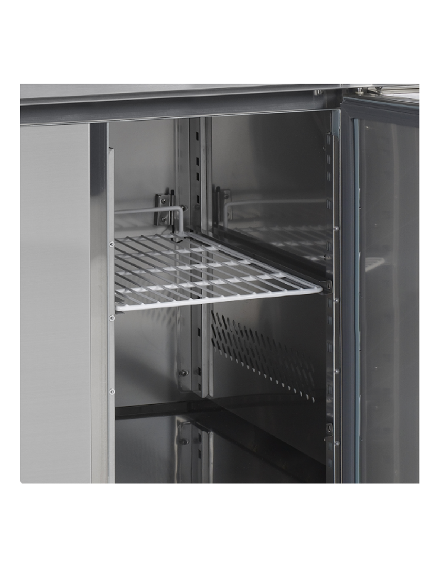 Desserte réfrigérée négative 2 portes adossée - GN1/1 - Inox - Classe climatique 4 - GF72_2