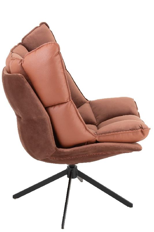 Fauteuil relax pivotant Pietra - tissu rouille, design contemporain et confort optimal_2
