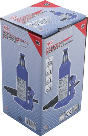 9884 - Cric à vérin hydraulique BGS Technic - capacité de chargement : 8 tonnes - avec soupape de sécurité et tige de piston télescopique_2