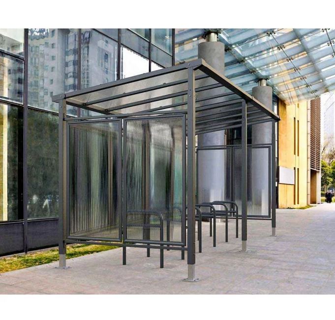 Abri vélos classique et moderne - MILAN - dimensions 2520x2881x2434 mm - structure en acier avec toiture en polycarbonate_2