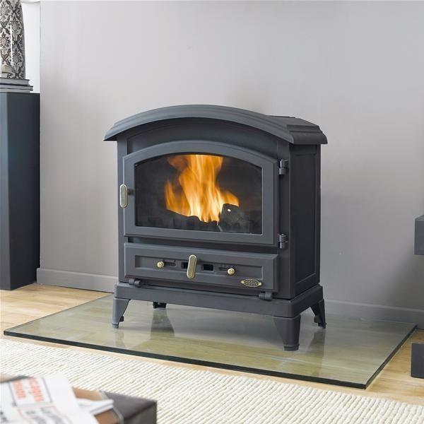 Poêle à bois canadien - Fonte anthracite - 9 kW - Grand cendrier indépendant - Norme NF EN 13240_2