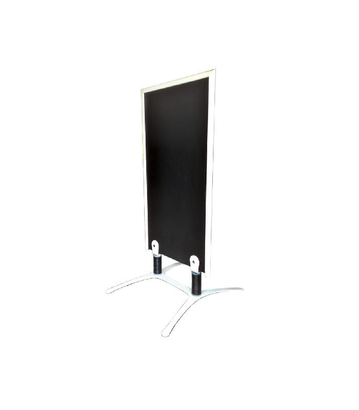 Panneau trottoir sur piétement métal blanc avec cadre bois - 120 x 65 cm - Référence : PFN48IV_2