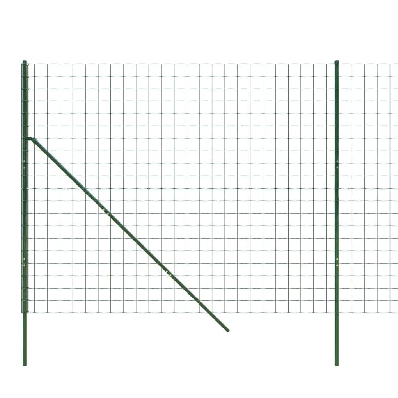 Vidaxl clôture en treillis métallique vert 1,6x10 m acier galvanisé 154084_2