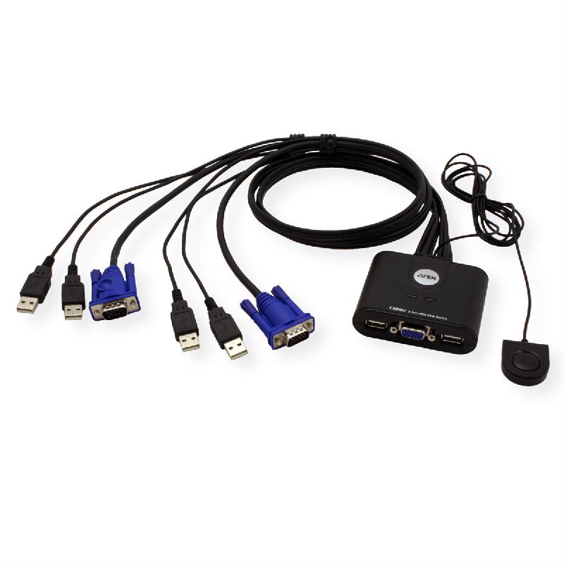Aten cs22u switch kvm vga, usb, 2 ports_2