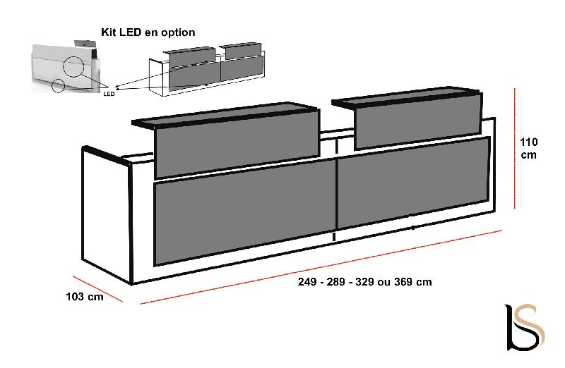 Banque d'accueil pour 2 personnes Avant - Ofitres - 249, Non_2