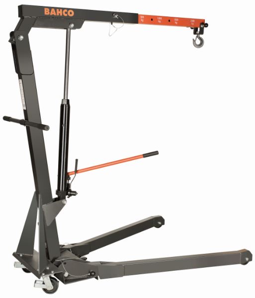 Grue d'atelier pliable 2 T Euro-palette - BH6FC2000 avec bras à 4 positions fixes, pieds repliables et système à double piston_2