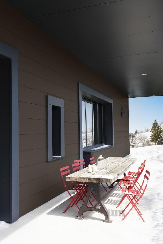 Peinture bois extérieur Climats Extrêmes® V33 - brun normand satiné 0.5 L - protection microporeuse et application facile_2