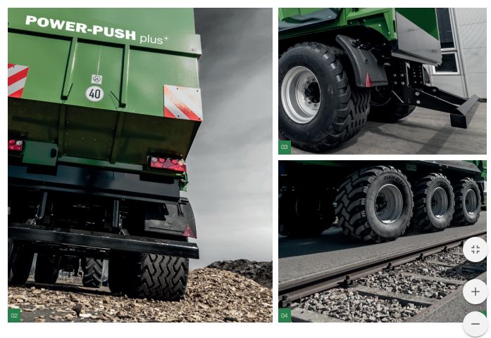 Modèle de remorque agricole Power-push plus+ avec options de personnalisation