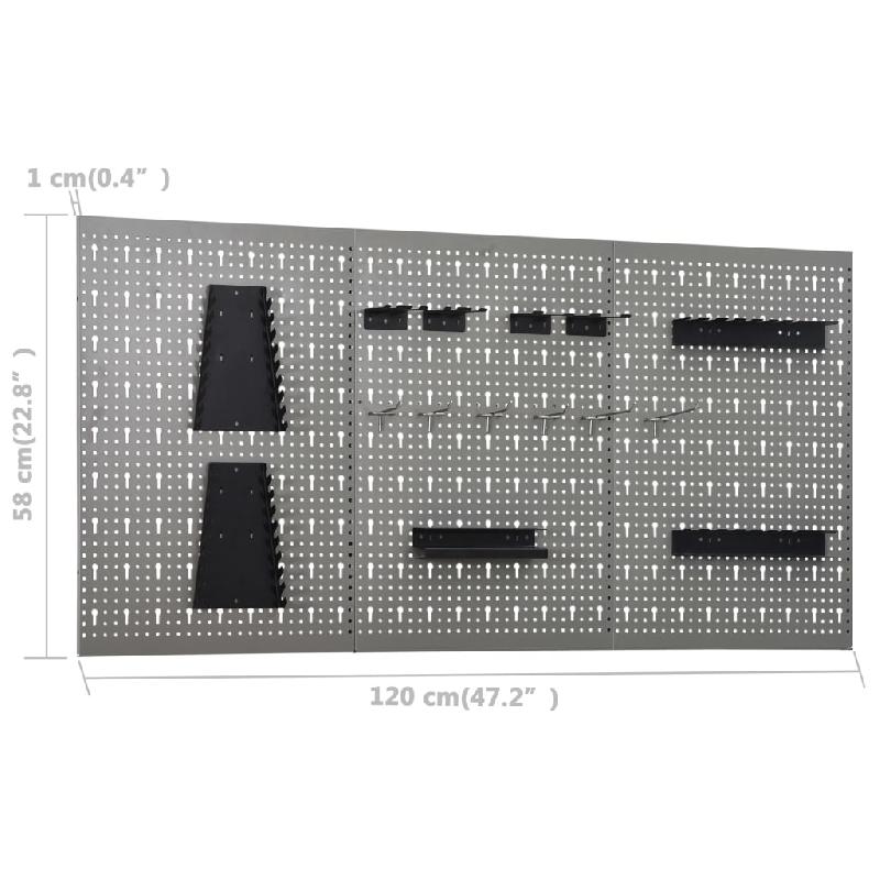 Vidaxl établi avec 3 panneaux muraux et 1 armoire 3053436_2