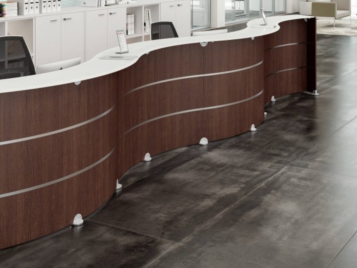 Banque d'accueil modulaire GLASS - Design moderne avec modules personnalisables et finitions variées_2