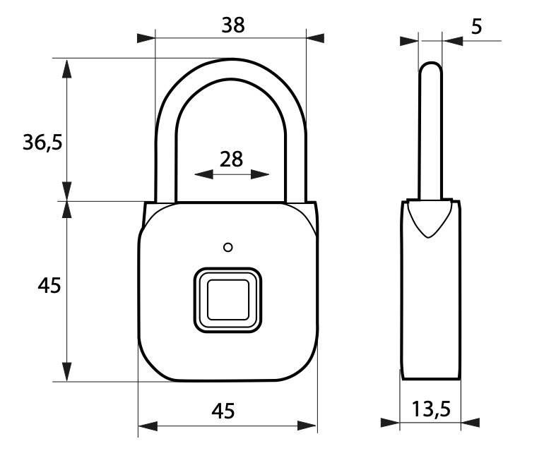 Cadenas électronique digital - couleur nickel satin - ouverture par empreinte digitale - rechargeable USB - THIRARD_2