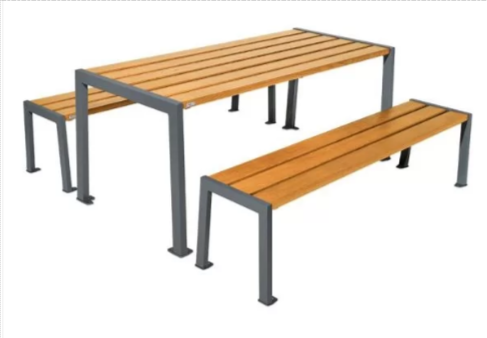 Ensemble de pique-nique SILAOS - acier et bois - assise et plateau en chêne certifié PEFC - dimensions détaillées_2