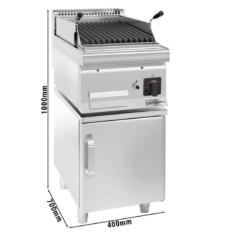 Grill à gaz en pierre de lave  - Grille inclinable - Soubassement avec 1 porte inclus  - Mario 700 | GGM -GLGK400-E-UBK400-E_2