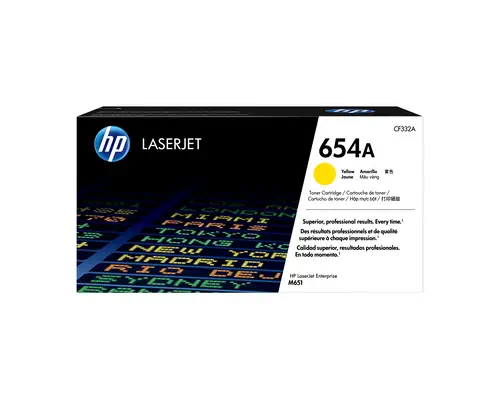 HP 654A toner jaune authentique LaserJet_2