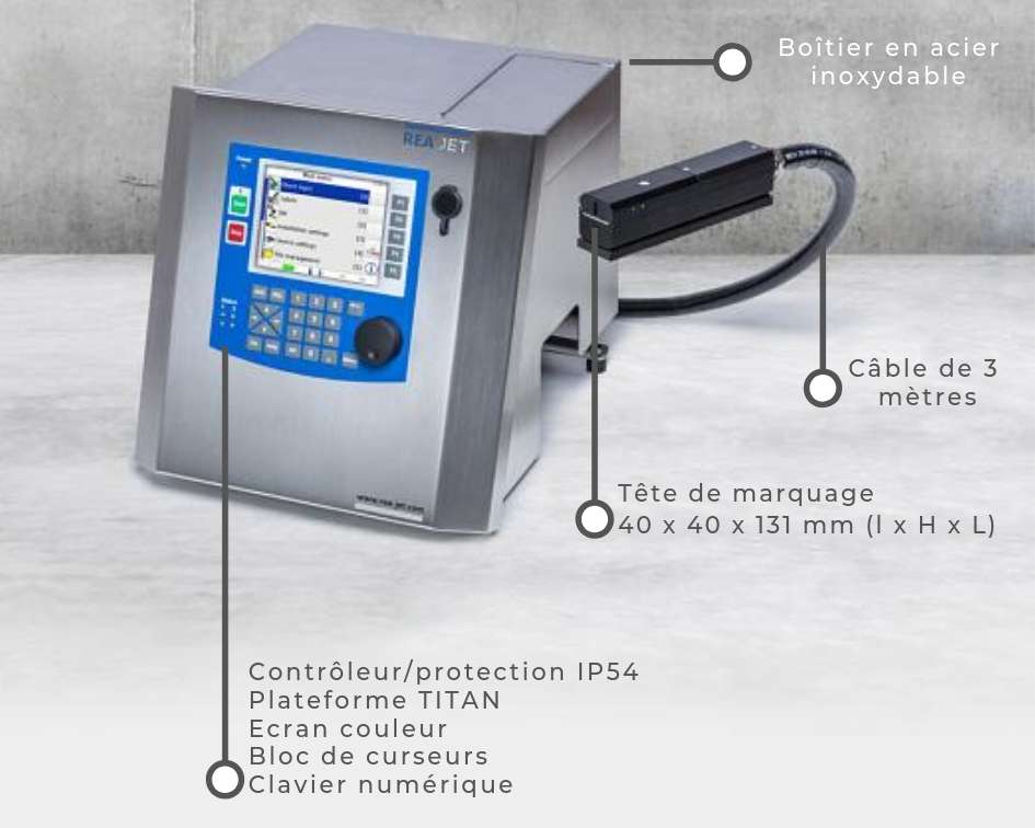 Machine à jet d'encre REA JET SC 2.0 - technologie jet dévié - impression petits caractères_2