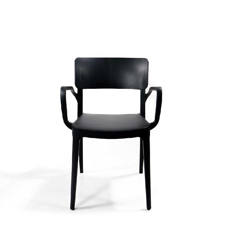 Wing - Fauteuil empilable en polypropylène noir_2