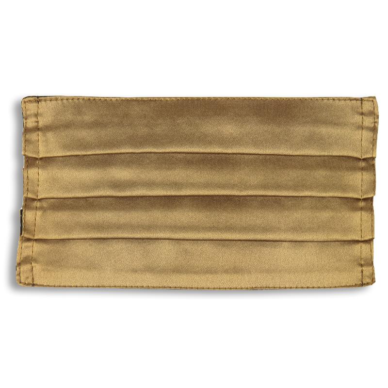 Masque lavable en satin de soie mordoré - doublé coton - 2 couches - 3 plis - Réf 30211.01.5_2