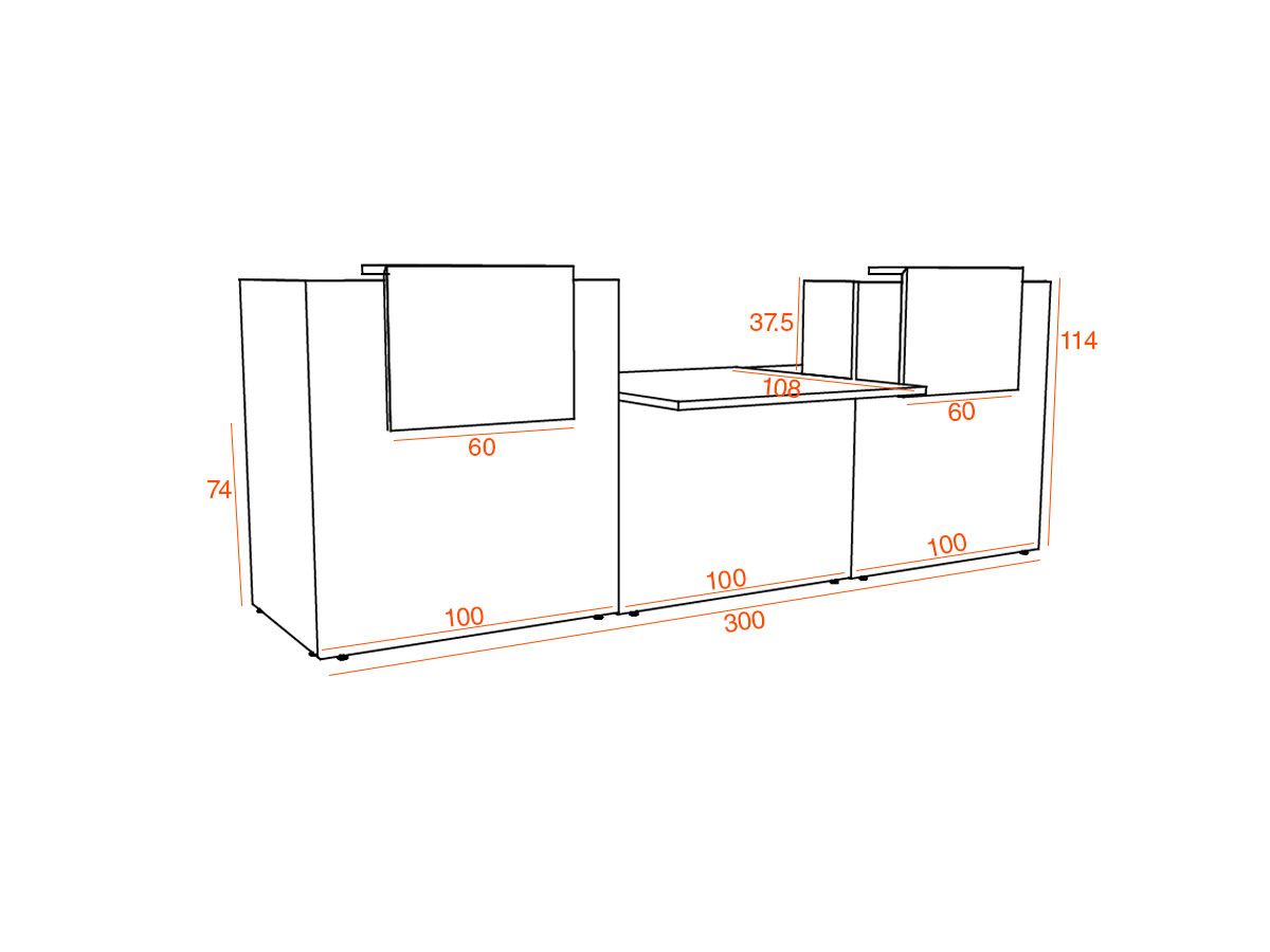 Bureau d'accueil AMBIANCE - PMR central - moderne et fonctionnel - 300 ou 380 cm_2