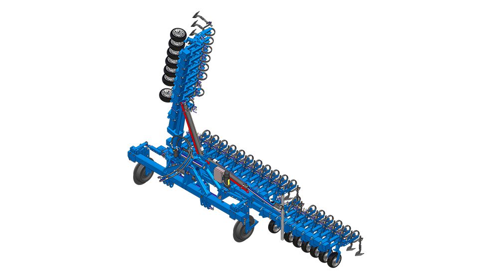 Econet céréalière avec châssis mécano-soudé et repliage hydraulique