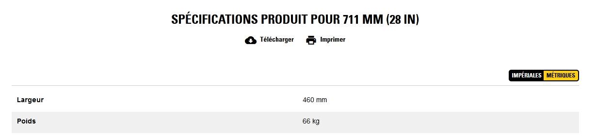 Godet d'excavation-mini-pelle - caterpillar finance france - 711 mm (28 in) - poids 66 kg_2