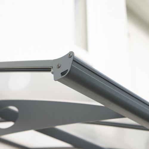 Abri d'entrée en aluminium gris de 3,1 m²