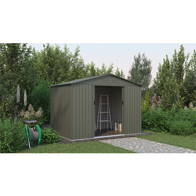 Abri de jardin en métal anticorrosion 5.29 m² de couleur verte - OOGarden Réf. : KJN-02747_2